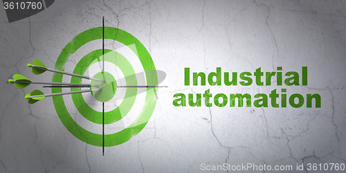 Image of Industry concept: target and Industrial Automation on wall background