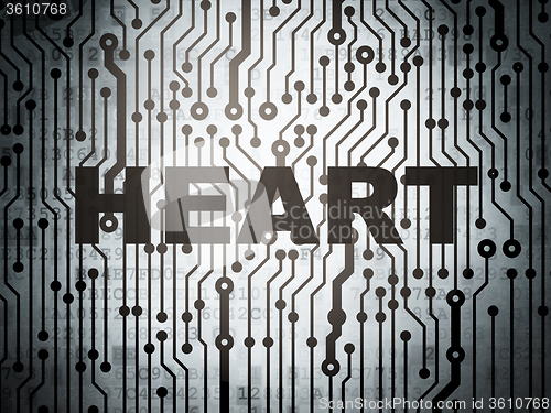 Image of Medicine concept: circuit board with Heart