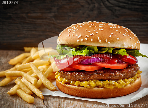Image of fresh tasty burger
