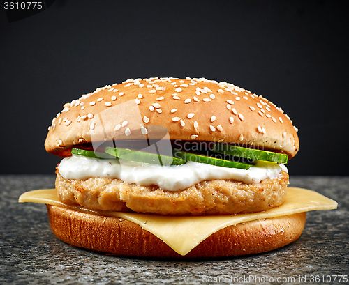 Image of fresh chicken burger