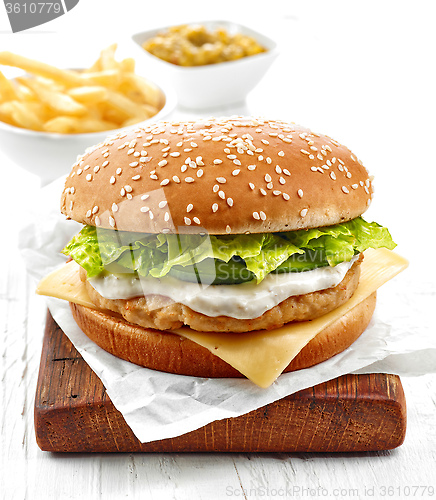 Image of fresh chicken burger