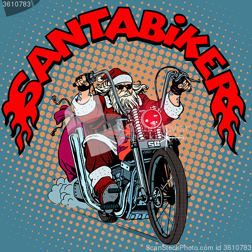 Image of Santa Claus biker motorcycle Christmas gifts
