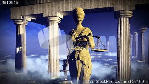 Image of Themis - lady of justice in court