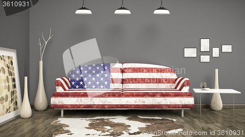 Image of usa flag sofa