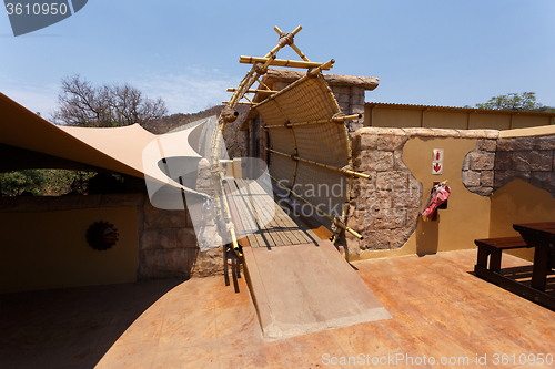 Image of entry to rest area near maze, in Sun City South Africa