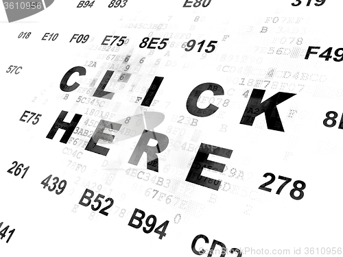 Image of Web design concept: Click Here on Digital background
