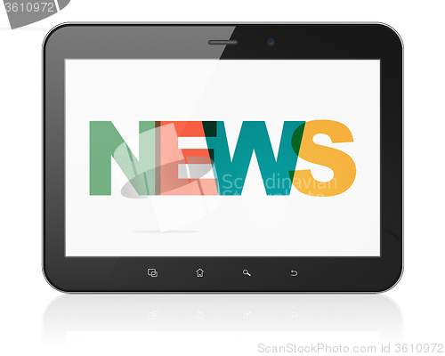 Image of News concept: Tablet Computer with News on  display