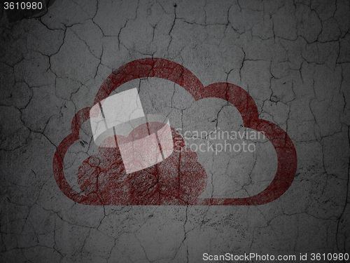 Image of Cloud technology concept: Cloud on grunge wall background