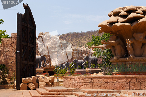 Image of Gigantic elephant statues on Bridge in famous Lost City