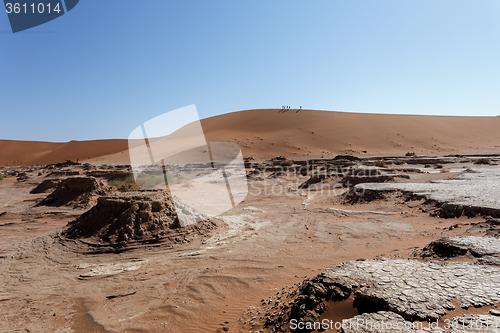 Image of beautiful sunrise landscape of hidden Dead Vlei