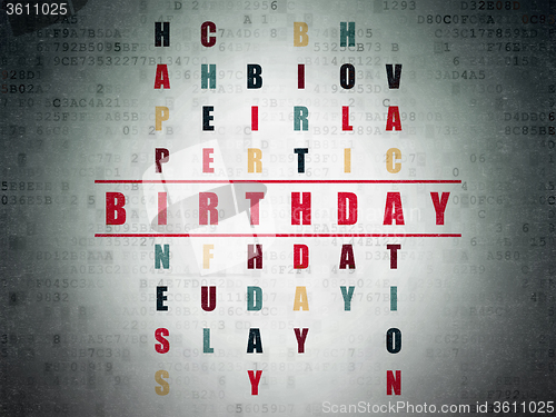 Image of Holiday concept: Birthday in Crossword Puzzle