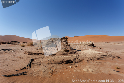 Image of beautiful sunrise landscape of hidden Dead Vlei