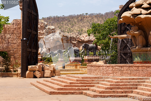 Image of Gigantic elephant statues on Bridge in famous Lost City