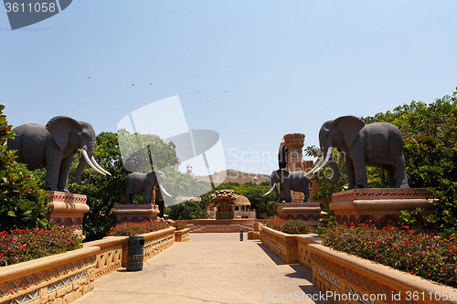 Image of Gigantic elephant statues on Bridge in famous Lost City