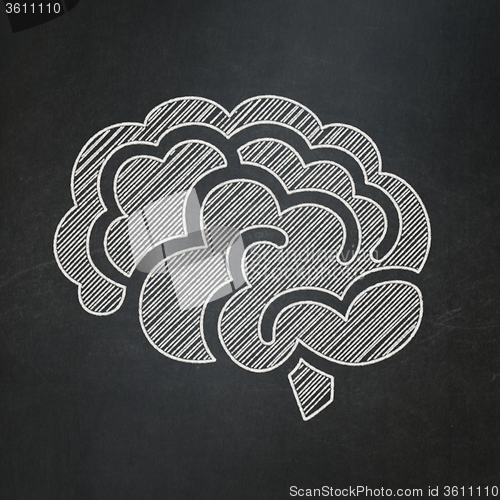 Image of Medicine concept: Brain on chalkboard background