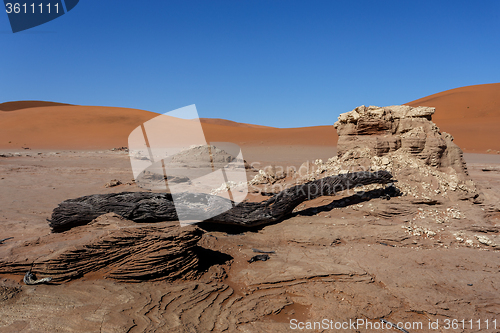 Image of beautiful sunrise landscape of hidden Dead Vlei