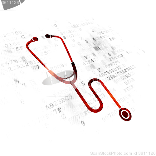 Image of Health concept: Stethoscope on Digital background