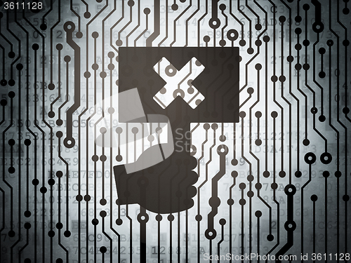 Image of Politics concept: circuit board with Protest