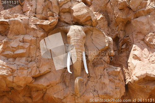 Image of elephant statue on the Bridge of Time, Sun City resort