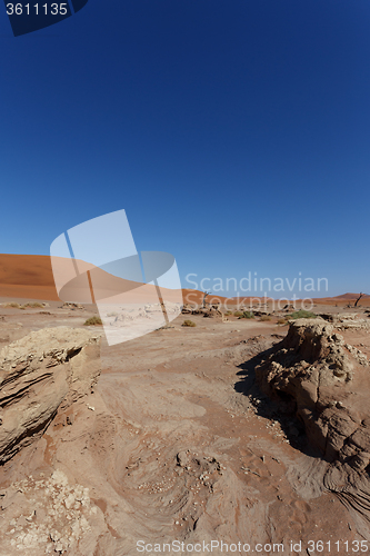 Image of beautiful sunrise landscape of hidden Dead Vlei