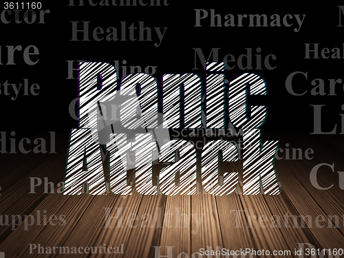 Image of Medicine concept: Panic Attack in grunge dark room