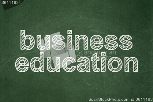 Image of Studying concept: Business Education on chalkboard background