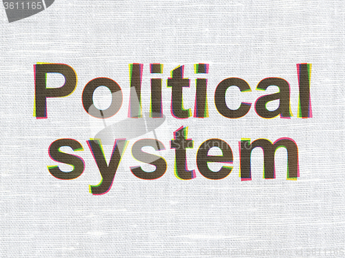 Image of Political concept: Political System on fabric texture background