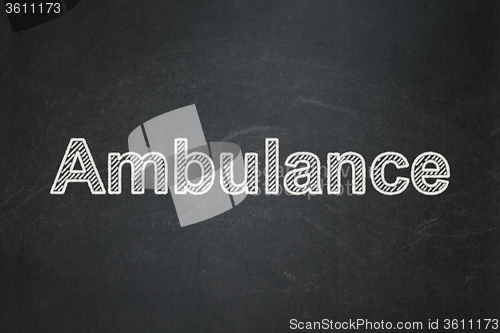 Image of Medicine concept: Ambulance on chalkboard background