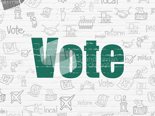 Image of Political concept: Vote on wall background