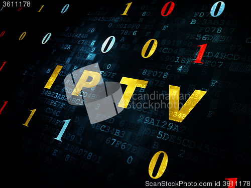 Image of Web development concept: IPTV on Digital background