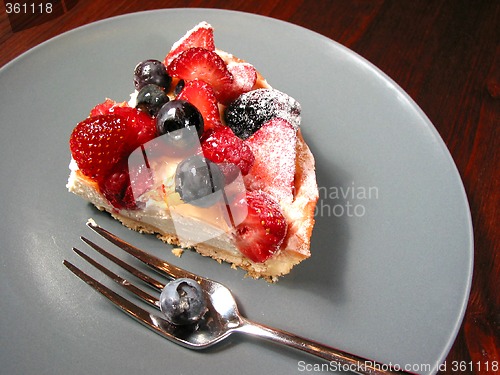 Image of Slice of berry cake on a plate