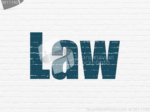 Image of Law concept: Law on wall background