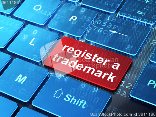 Image of Law concept: Register A Trademark on computer keyboard background