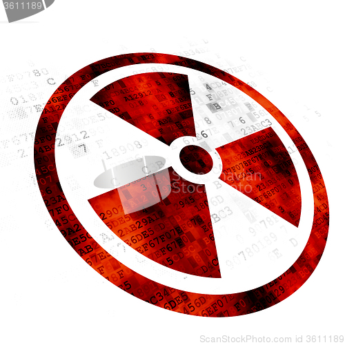 Image of Science concept: Radiation on Digital background