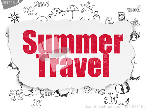 Image of Tourism concept: Summer Travel on Torn Paper background