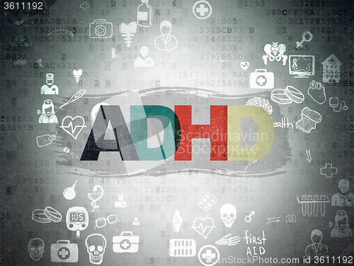 Image of Health concept: ADHD on Digital Paper background