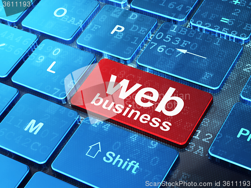 Image of Web design concept: Web Business on computer keyboard background
