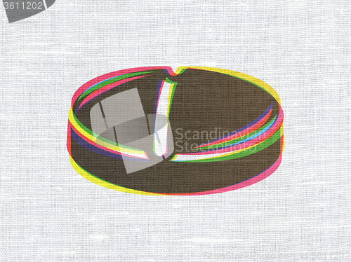 Image of Health concept: Pill on fabric texture background