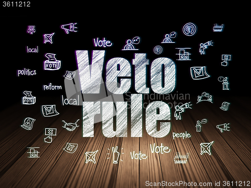 Image of Politics concept: Veto Rule in grunge dark room