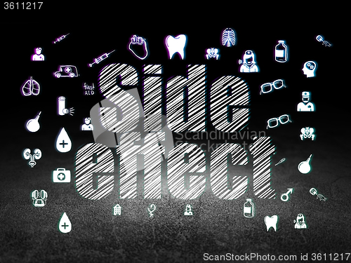 Image of Healthcare concept: Side Effect in grunge dark room