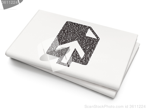 Image of Web design concept: Upload on Blank Newspaper background