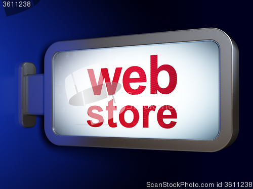 Image of Web design concept: Web Store on billboard background