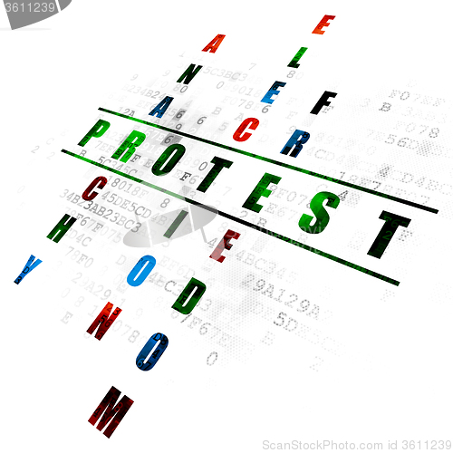 Image of Political concept: Protest in Crossword Puzzle