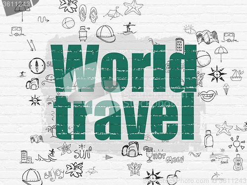 Image of Vacation concept: World Travel on wall background