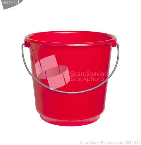 Image of Single red bucket isolated
