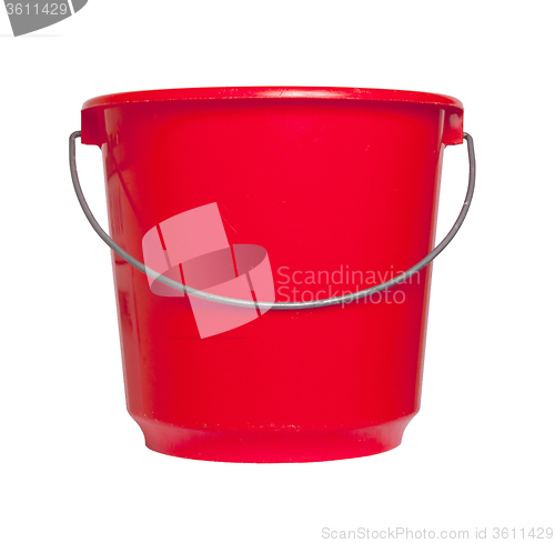 Image of Single red bucket isolated