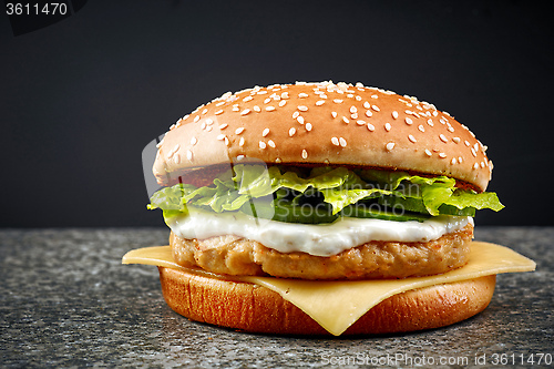 Image of fresh chicken burger