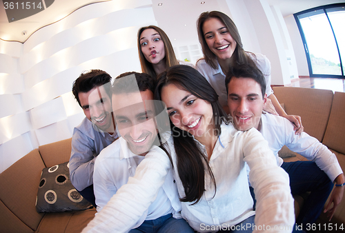 Image of group of friends taking selfie