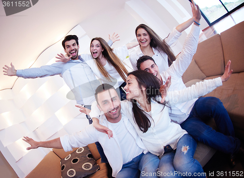 Image of group of friends taking selfie