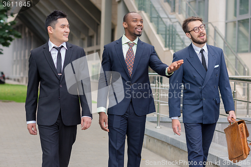 Image of Portrait of multi ethnic business team 